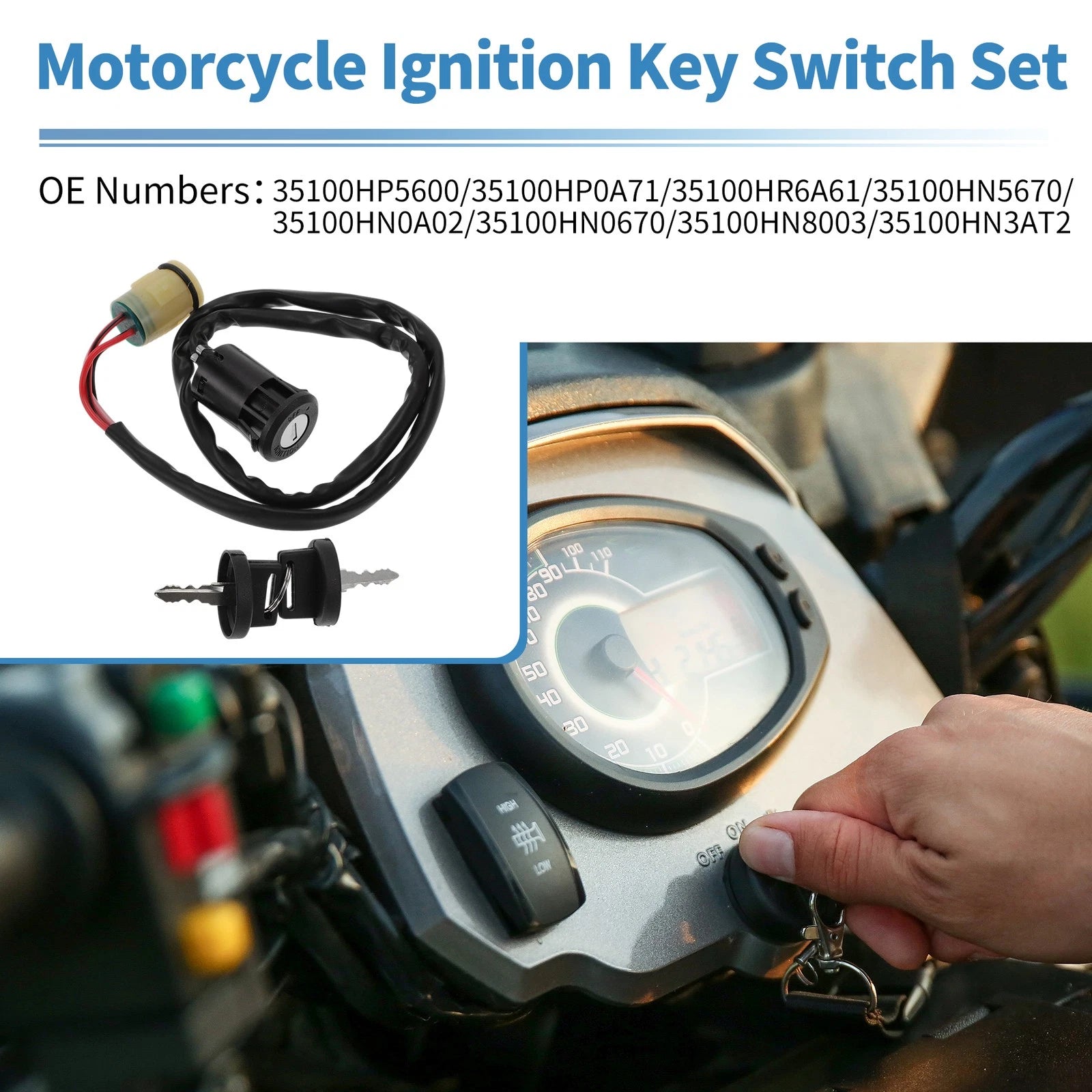 Ignition Key Switch Replacement for Honda TRX350TE Rancher (2000–2007)