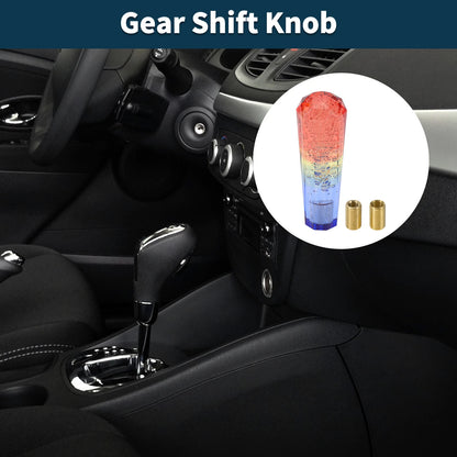 Set of 1 Shift Knob with 2 Adapters for Universal Fit (15cm, Pink Blue)