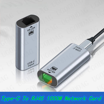 Type-C to RJ45 Female Gigabit Ethernet Adapter Converter