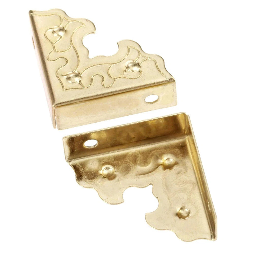 Set of 4 Retro Wooden Jewelry Box Corner Protectors for Home Decor