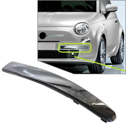 Front Left Side Bumper Moulding Trim for FIAT 500 (2007–2015) ABS Carbon Look