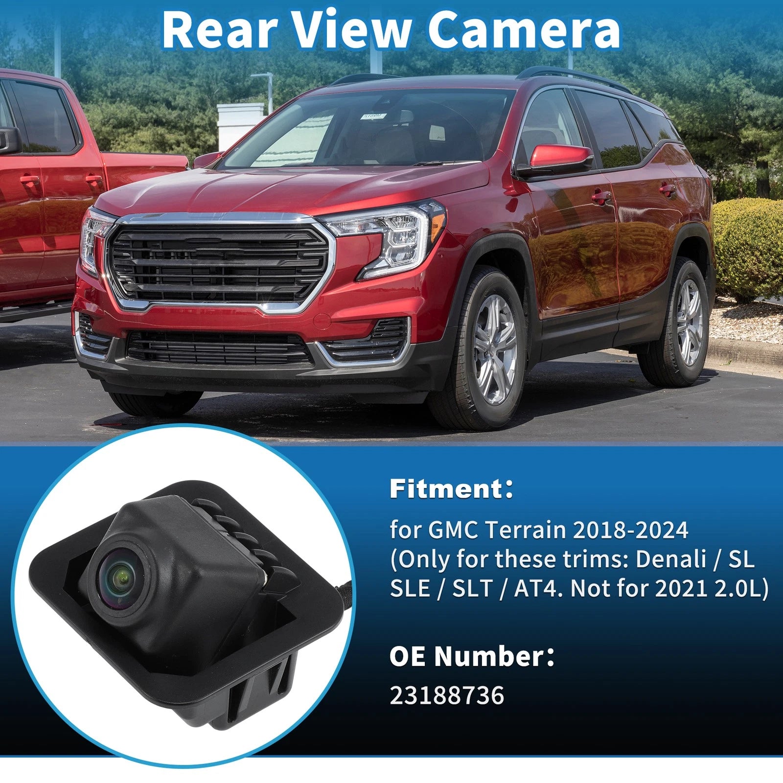 Rear View Camera for GMC Terrain (2018–2024) 23188736
