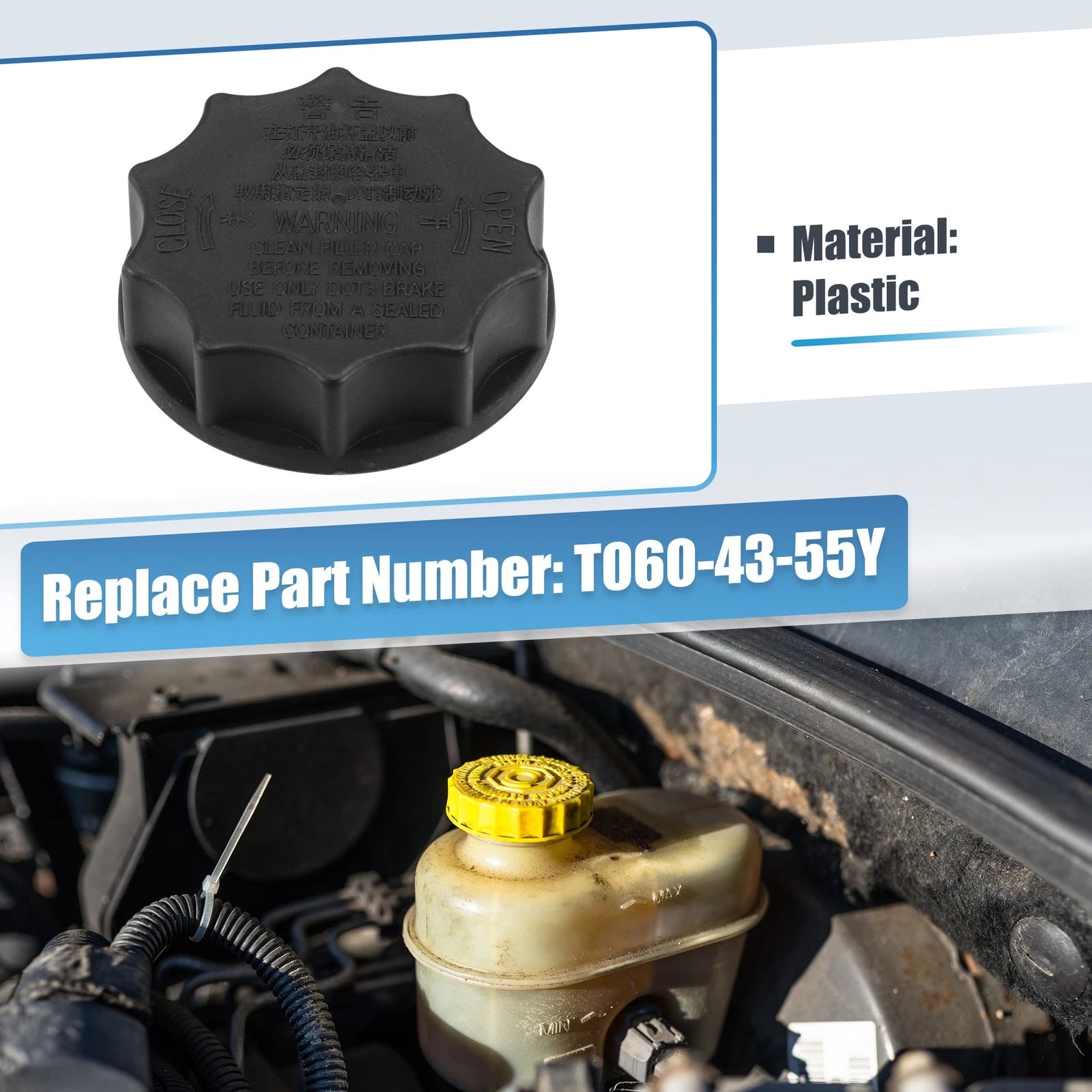 Brake Master Cylinder Cap Cover Replacement for Mazda Millenia S (1999–2002)