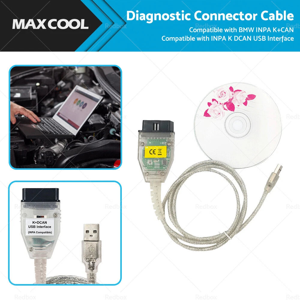 Diagnostic Connector Cable for BMW INPA K+CAN DCAN USB Interface