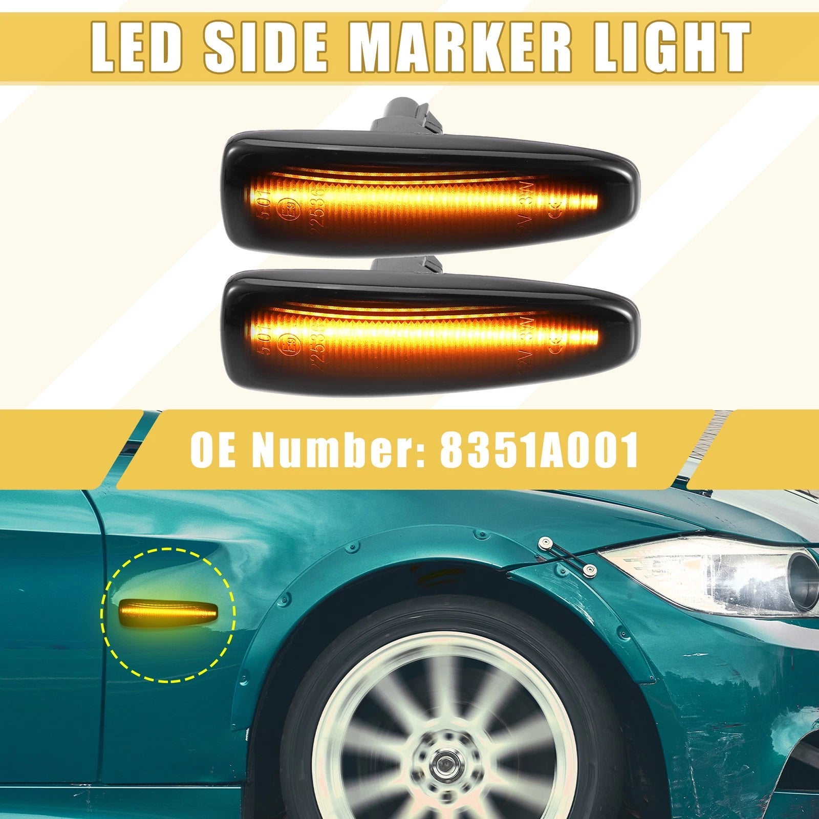 Front LED Side Marker Light 1 Pair for Mitsubishi (2000–2023)