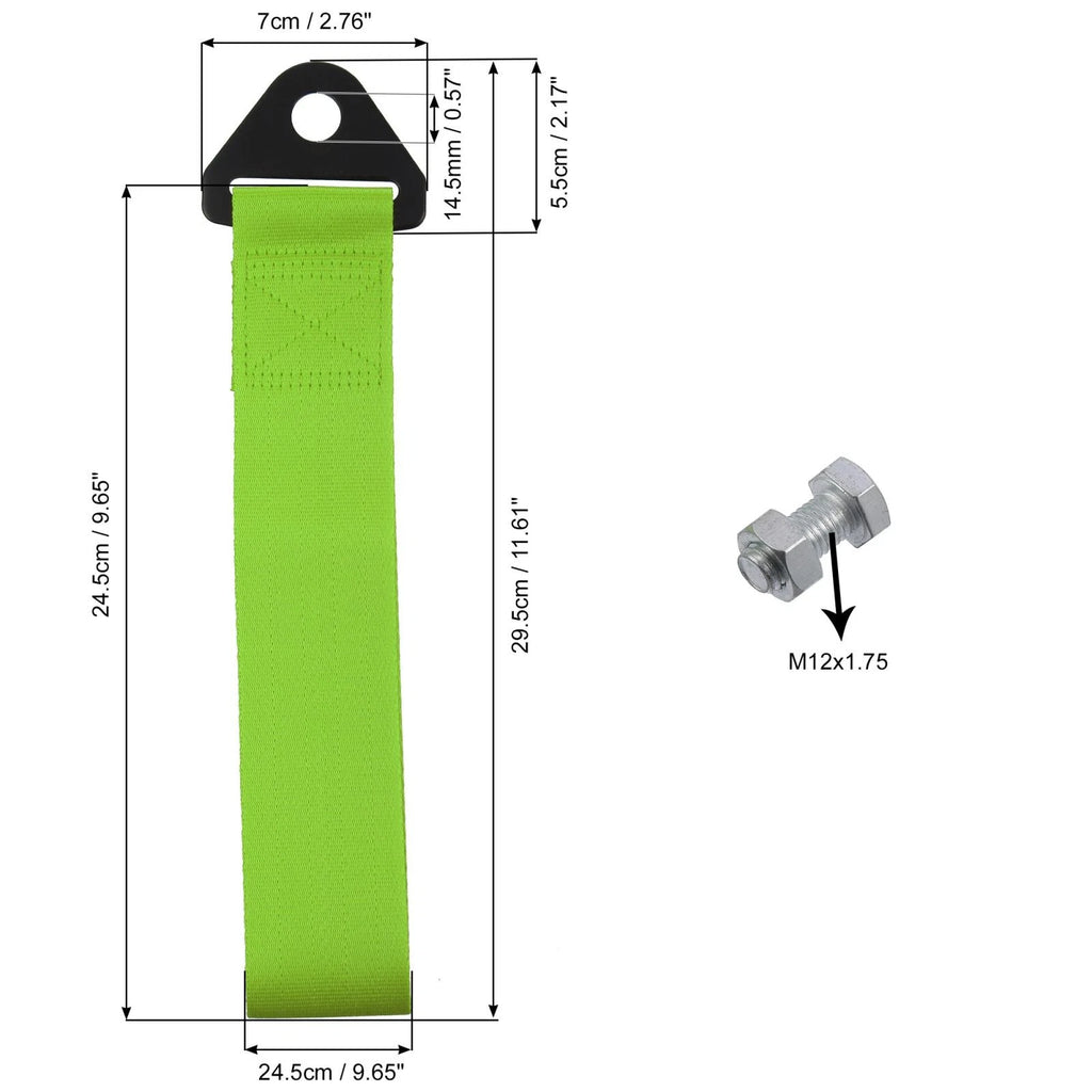 Front Bumper Tow Strap Trailer Belt with Hook for Universal Car Truck (2000–2025)