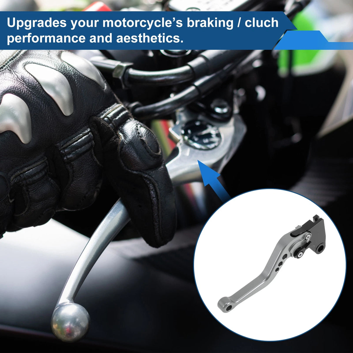 Short Brake Clutch Levers for Triumph Tiger 800 (2011–2019) Titanium Tone