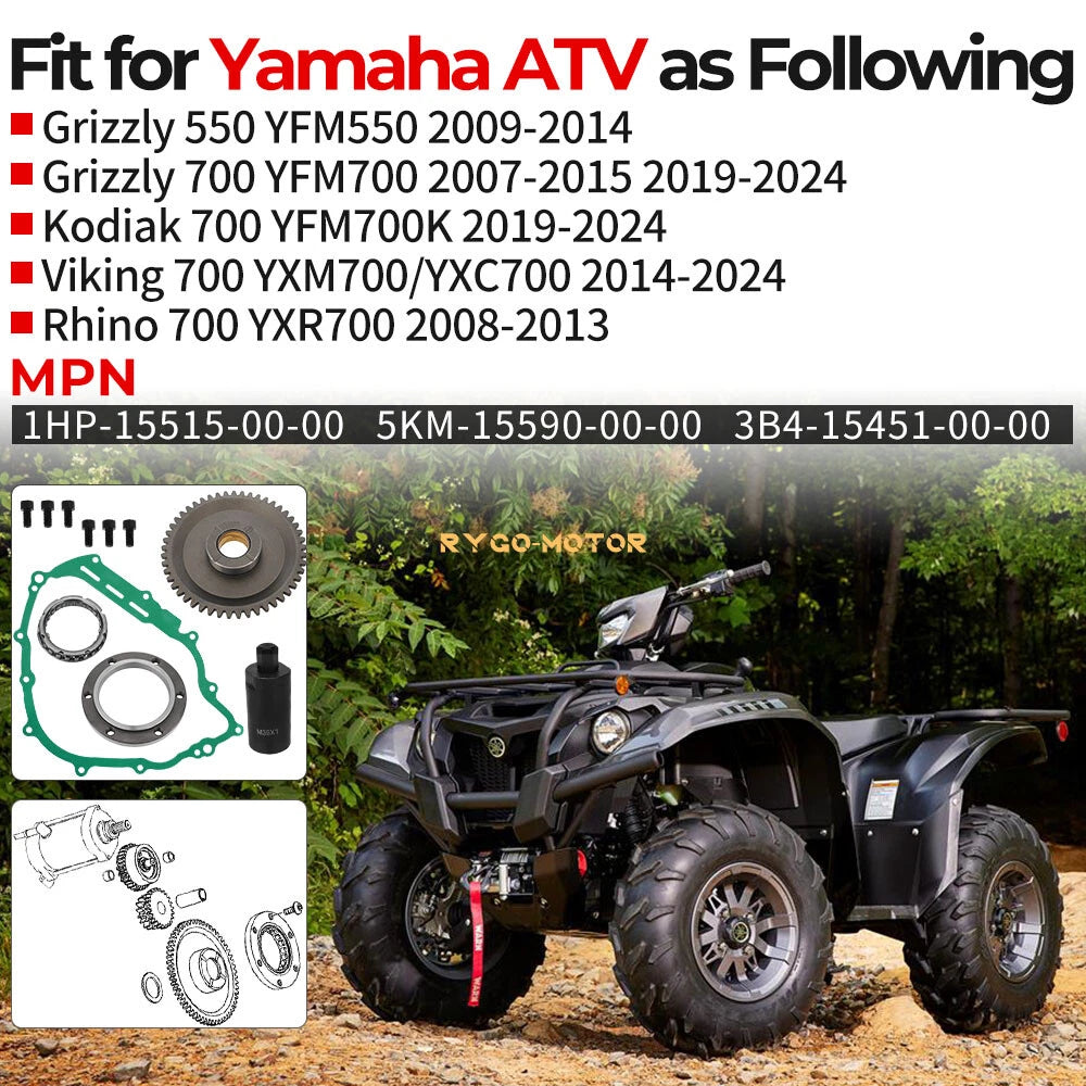 Starter Clutch 49T Gear Flywheel Puller for Yamaha Grizzly 700 (2007–2024)