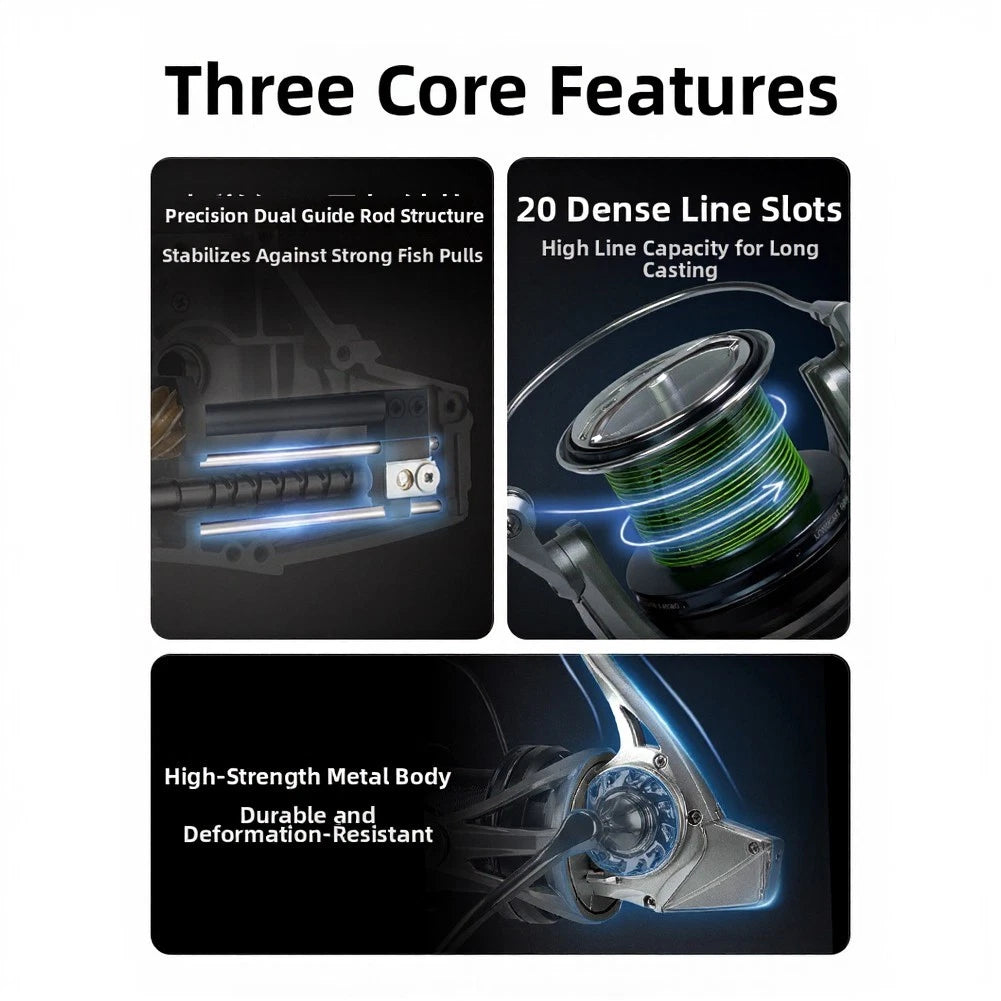 20kg Drag Metal Reel for Smooth Retrieval and Dual Guide Ring Stability