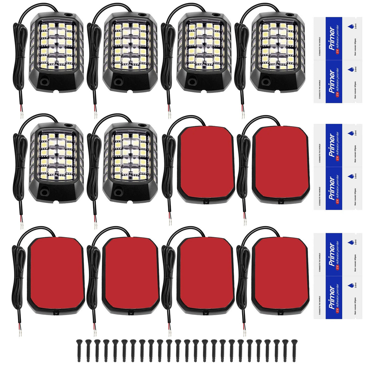 Set of 12 White LED Rock Lights for Jeep Wrangler (Universal)