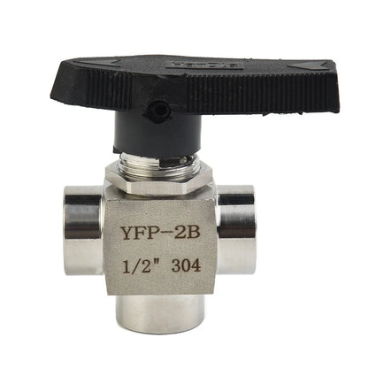 Precision Threaded Water Ball Valve 3 Way Design Stainless Steel
