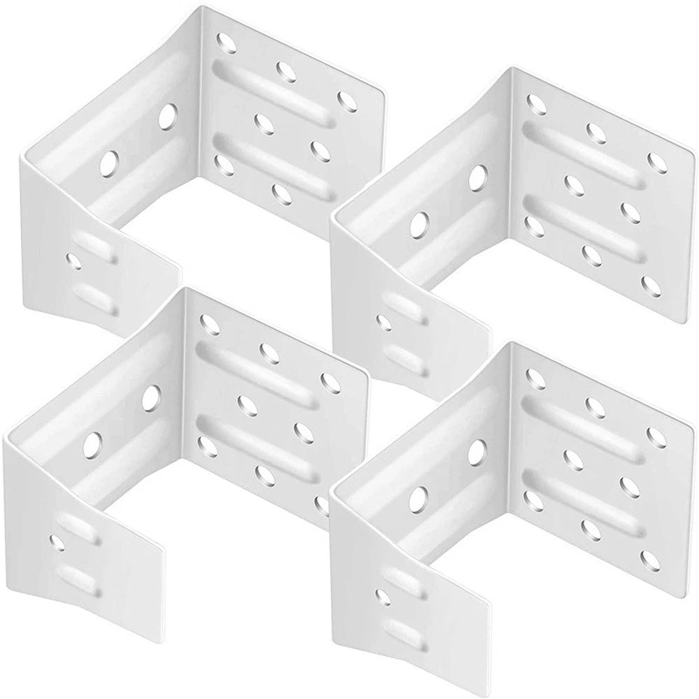 Set of 4 White Headrail Brackets for Blinds Curtain Track Installation