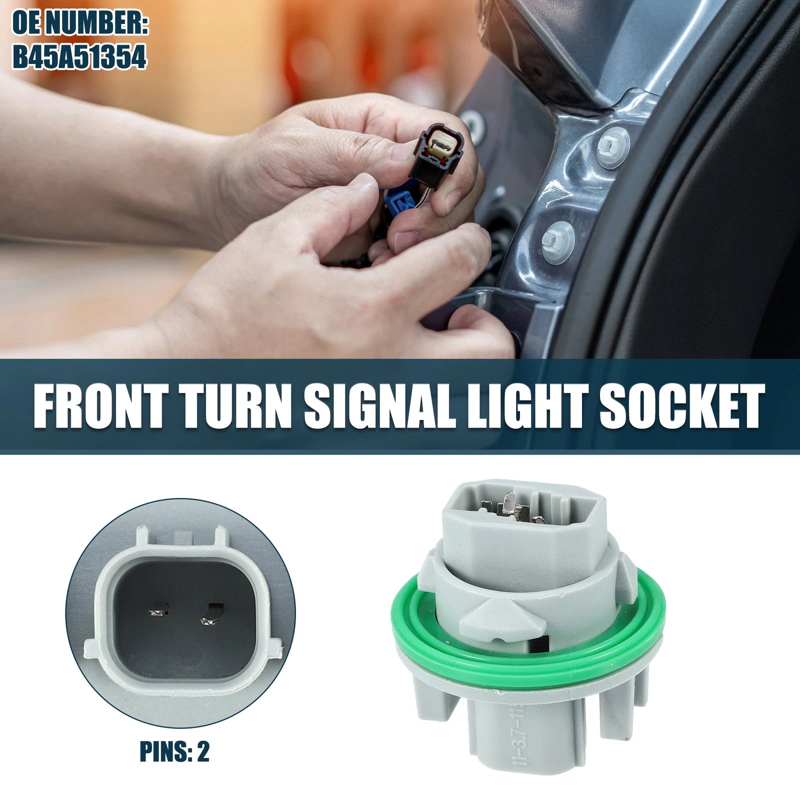 Front Turn Signal Light Socket for Mazda 3 (2014–2018) 2 Pins