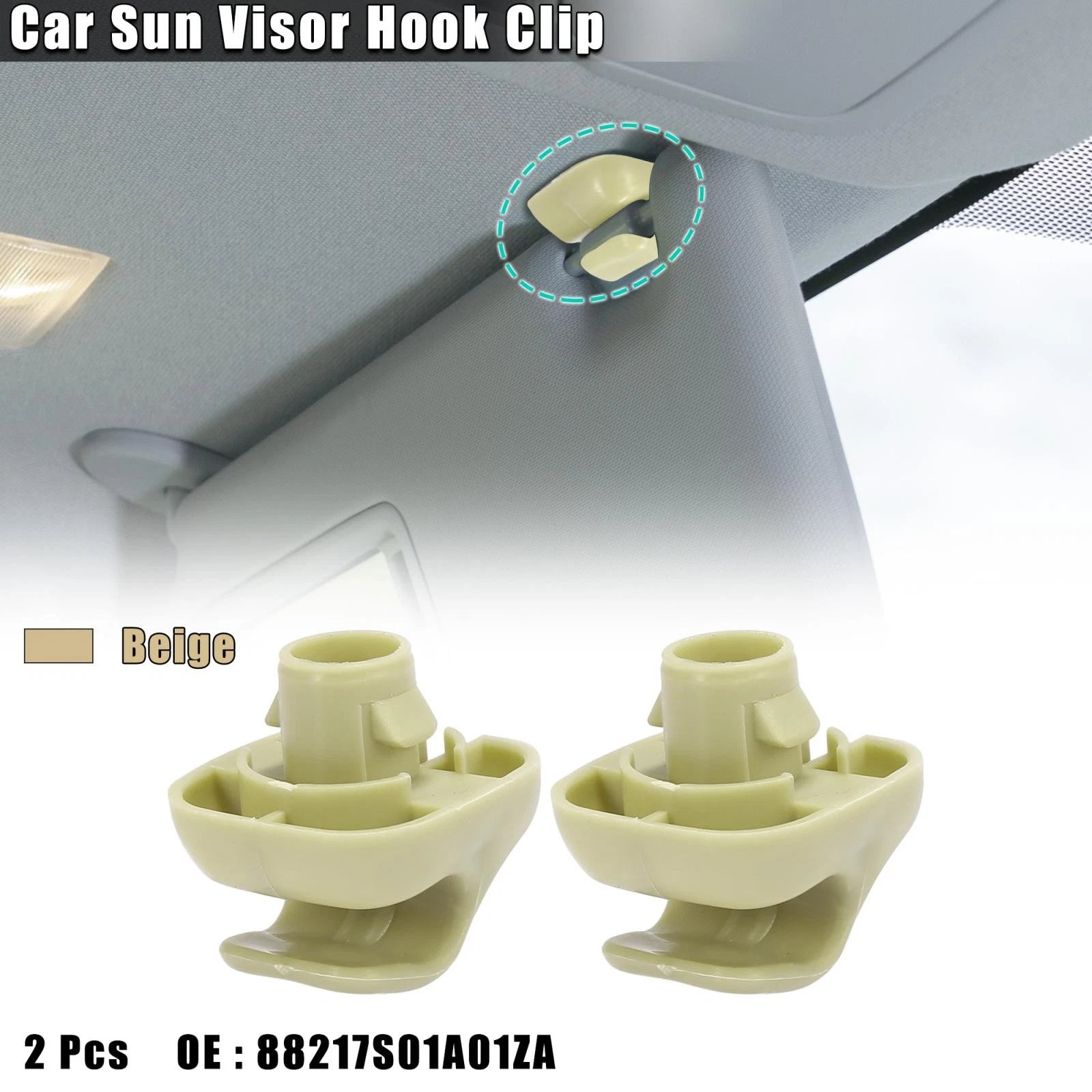 Sun Visor Hook Clip Retainer Replacement Set for Honda Civic (2000–2011)