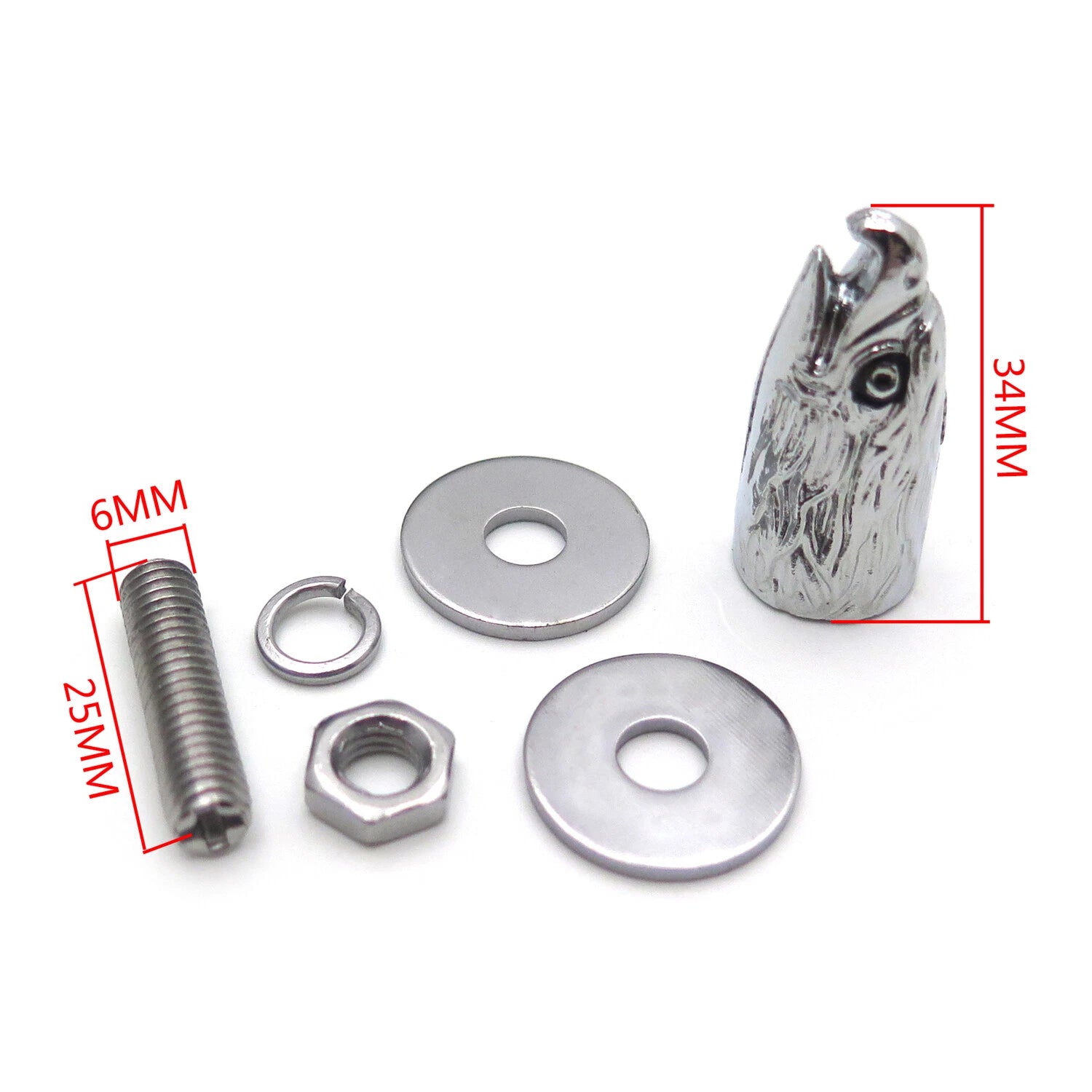 1 PC Chrome Eagle Head Bolts for License Plate Tag Frame