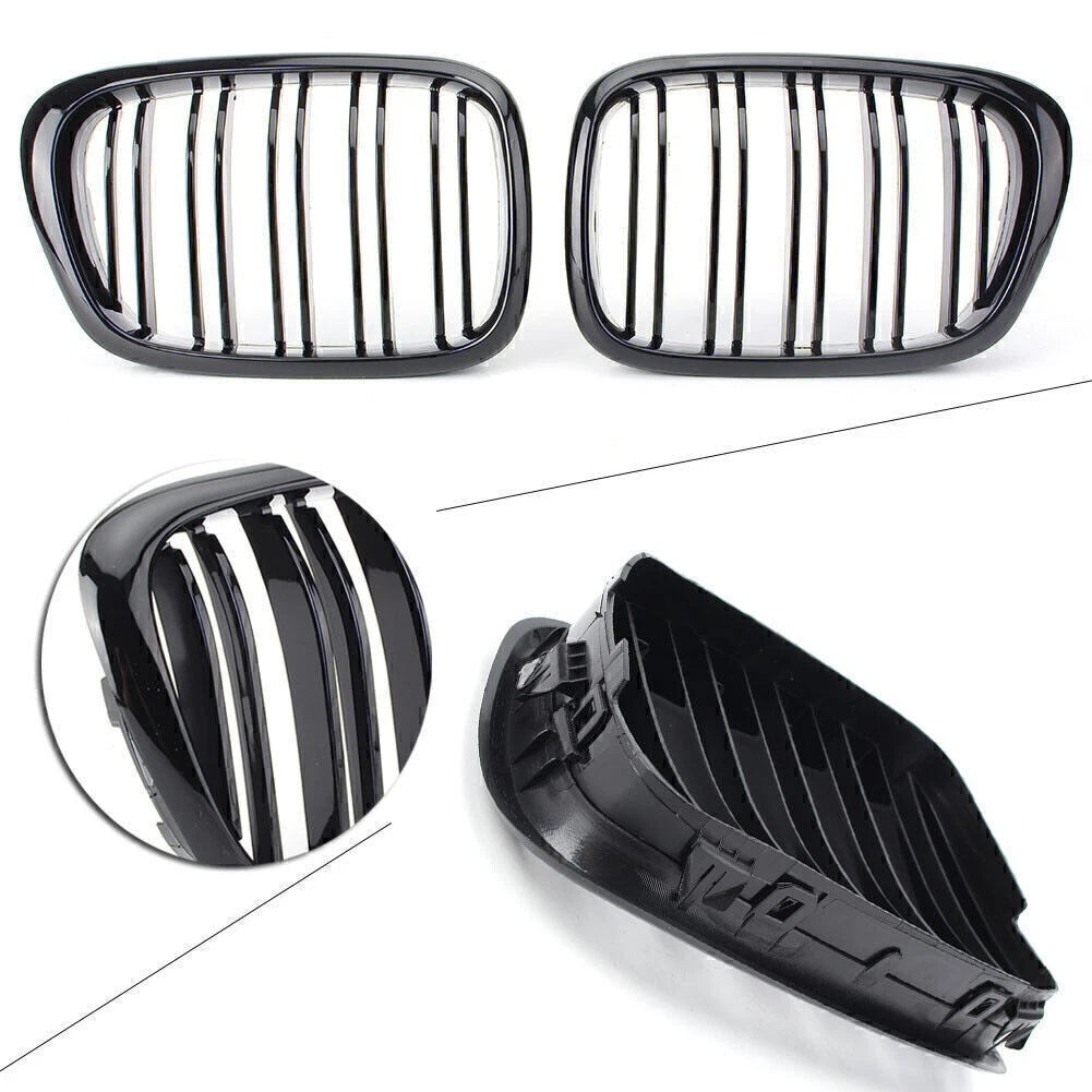 Front Upper Bumper Mesh Grille Trim for BMW 5 Series E39 (1995–2004) Black