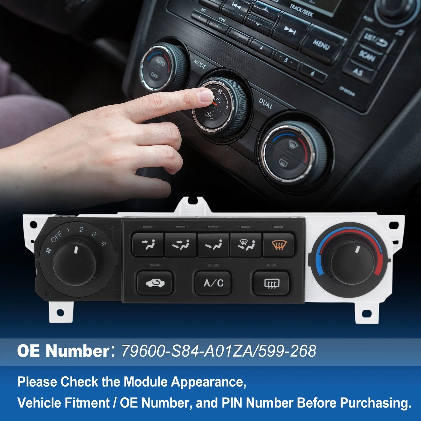 A/C Heater Climate Control Module for Honda Odyssey (1998–2004) No. 599-268