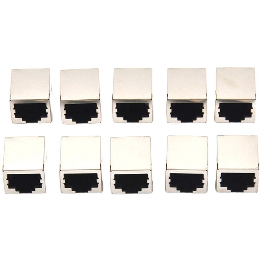 10PCS RJ45 Network Socket 8P8C Female PCB Mount Silver