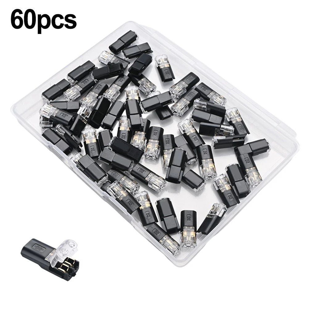 60pcs 2 Pin Quick Wire Connectors for Automotive (18-22 AWG)