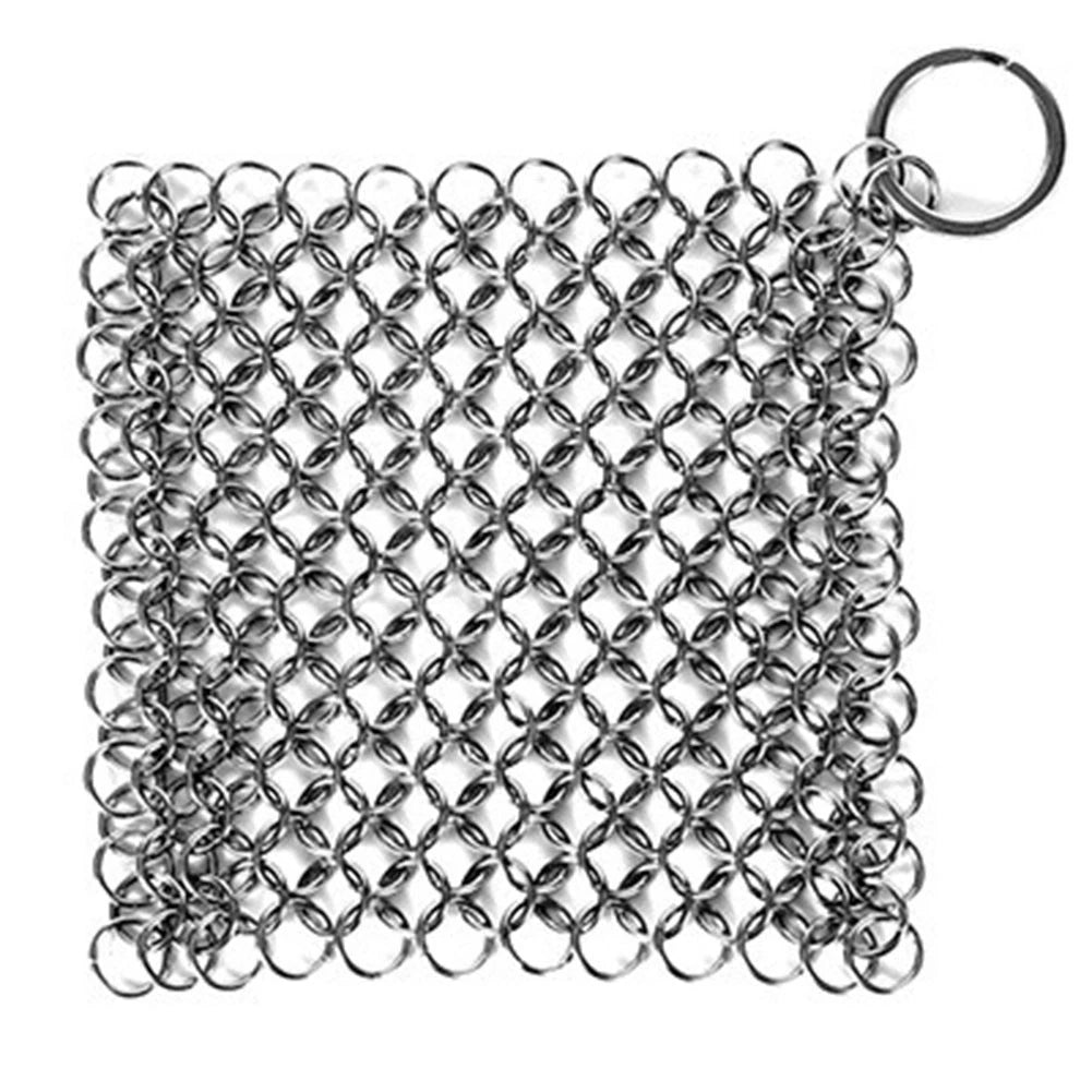 Stainless Steel Chain Mail Scrubber for Cookware Kitchen Tool