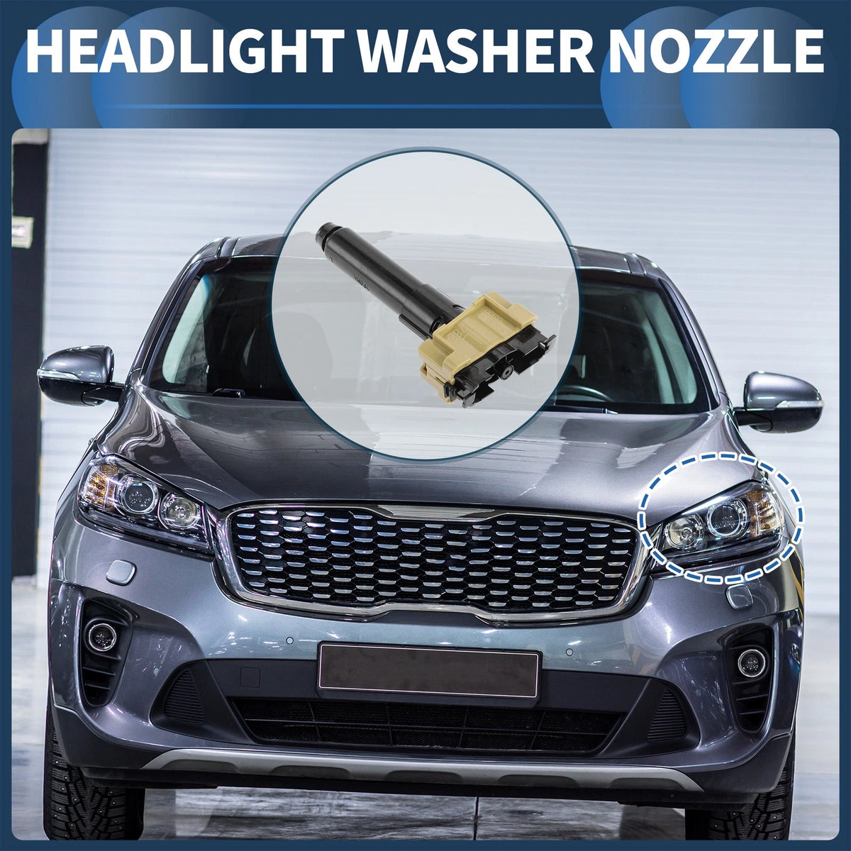 Front Driver Side Headlight Washer Nozzle for Toyota Land Cruiser (2008–2021)