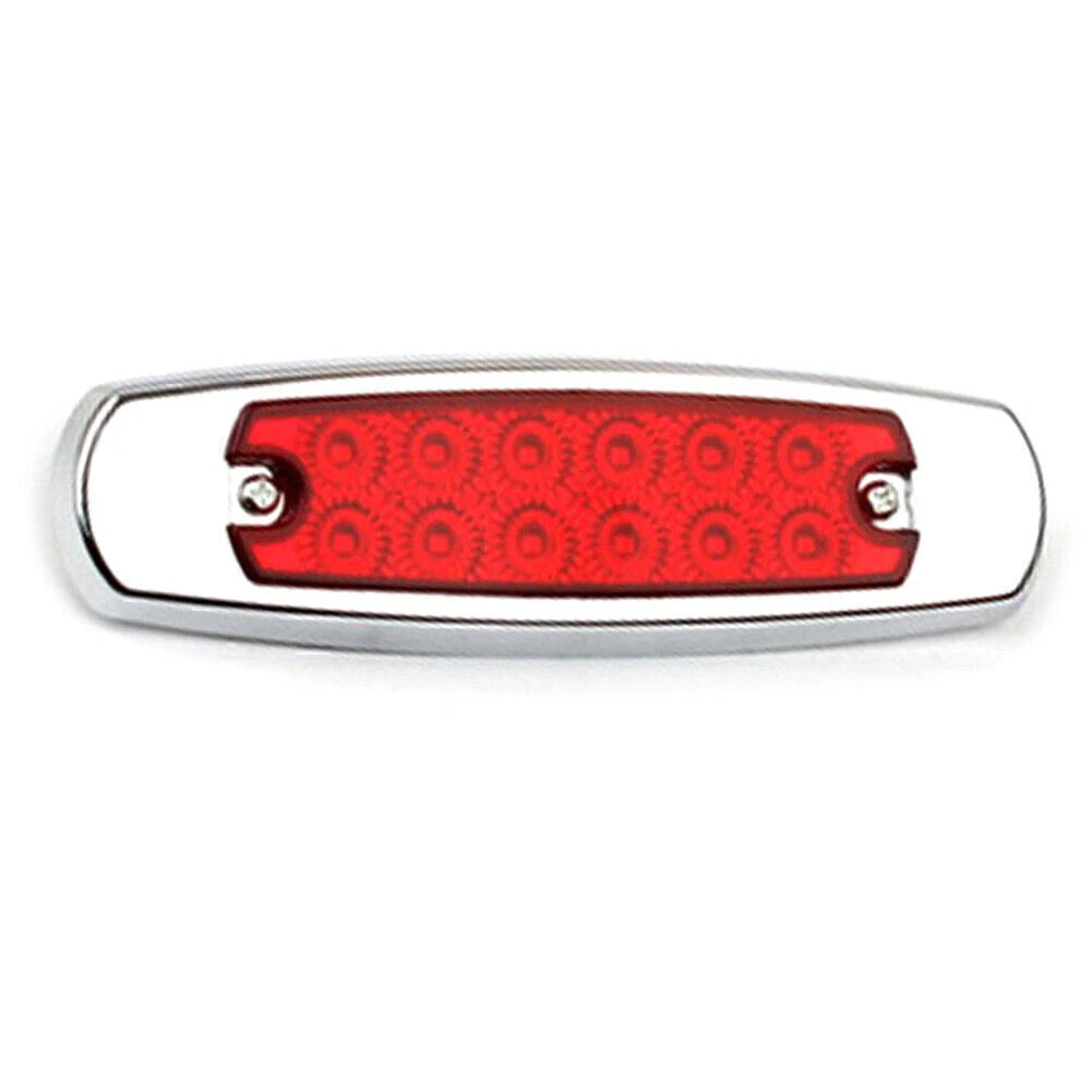2X 12LED Sealed Side Marker Clearance Light for Trailer (Red)