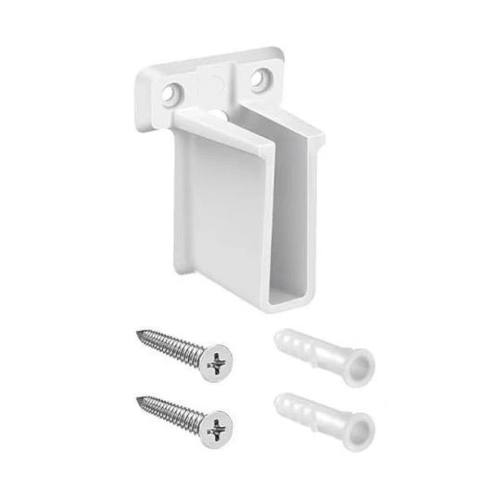 Closet Rod Hardware Brackets for Wardrobe Rod End Support (ABS, White)