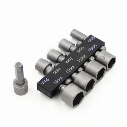 Power Nut Driver Drill Bit Set for Metric Sockets (5-13mm) 1/4" Hex Shank