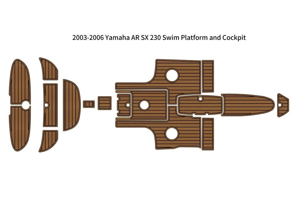 Traction Mats for Yamaha Jet Boat SX230 AR230 (2003–2006) Brown/Black