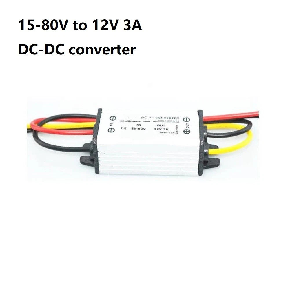 DC-DC Voltage Regulator 12V 3A for Marine Electronics (15-80V Input, IP67)
