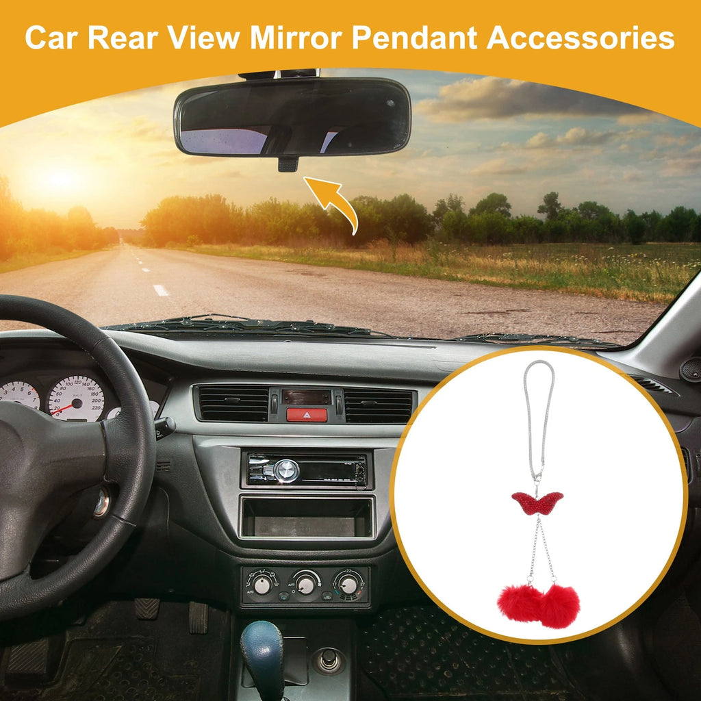 Rhinestone Wing Pendant for Rear View Mirror Accessories