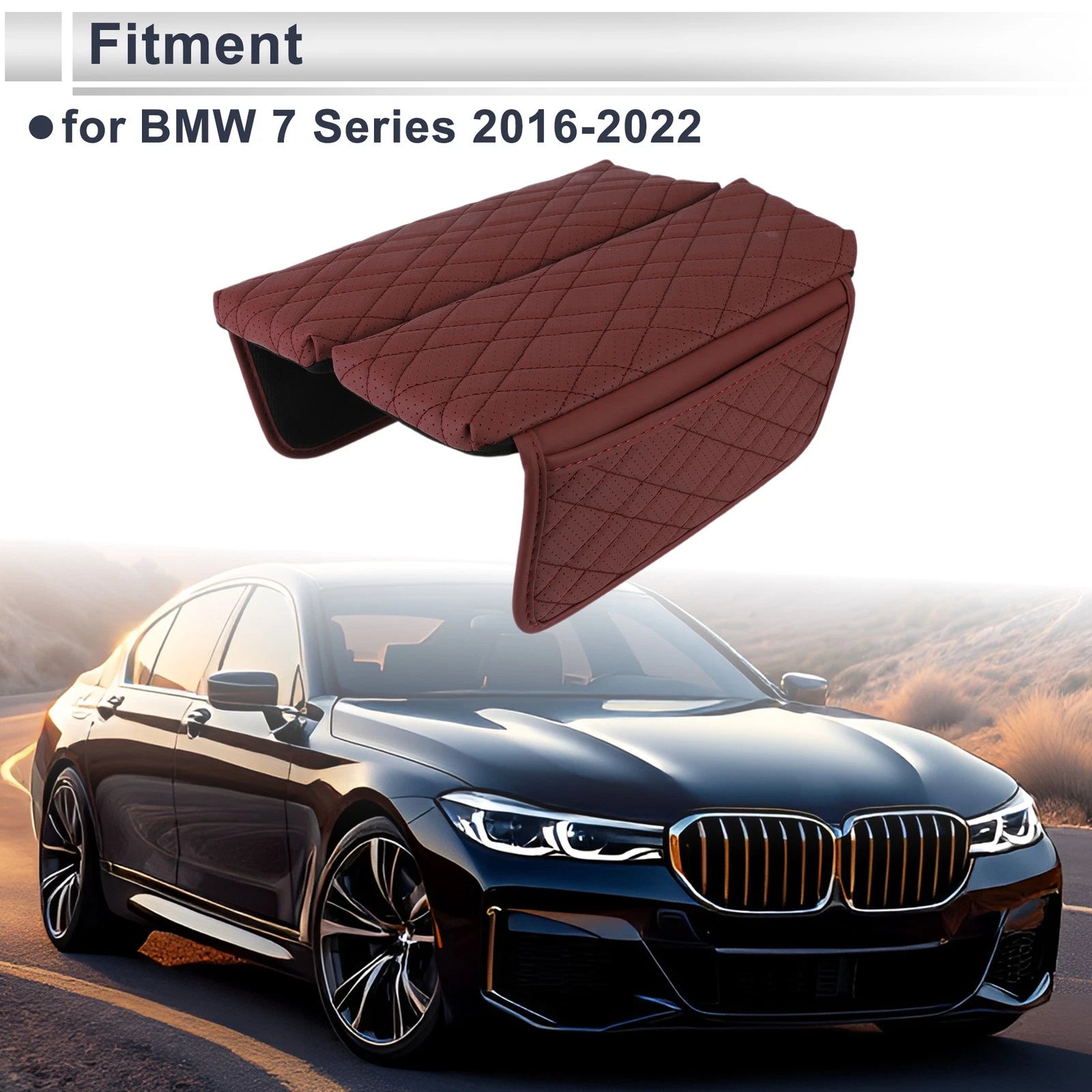 Car Center Console Cover with Storage Bag for BMW 7 Series (2016–2022)