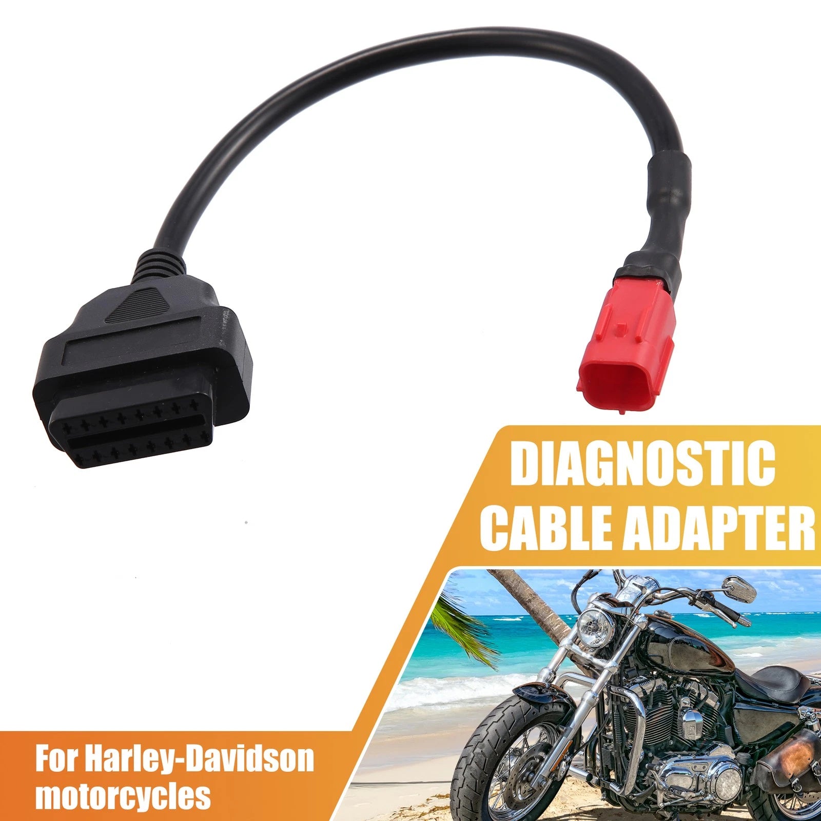 OBD2 Diagnostic Adapter Cable 6 Pin to OBDII for Motorcycle (OEM Replacement)