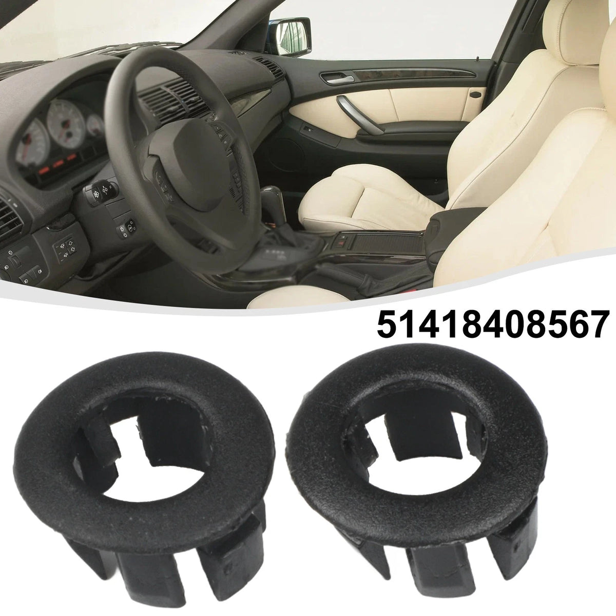 2 Door Lock Rod Grommet Set for BMW X5 E53 (2000–2006) 51418408567
