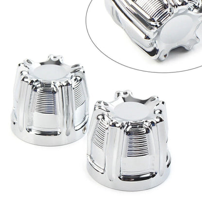 Chrome Front Axle Nut Cap Covers for Harley Dyna Softail Touring XL