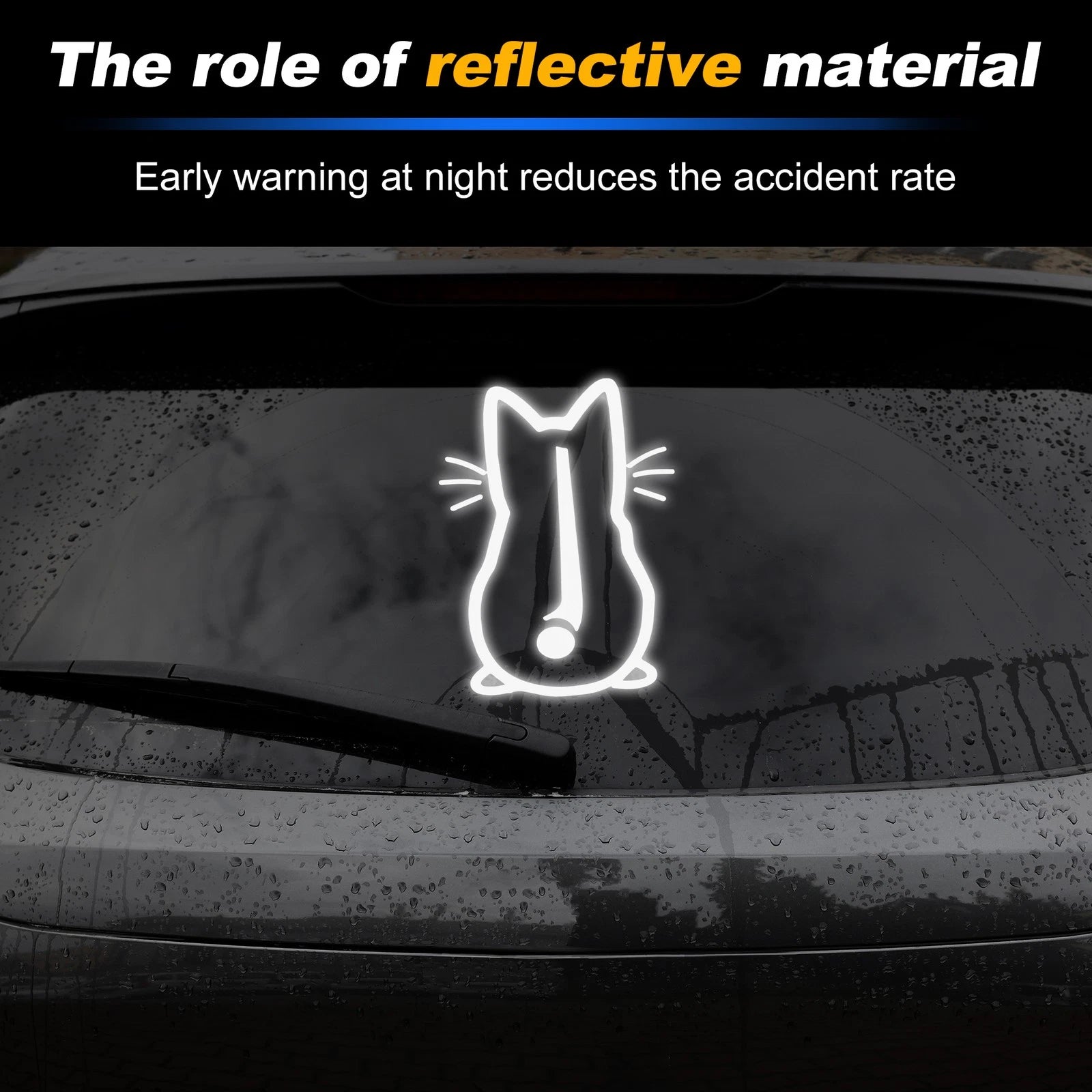 Reflective Bumper Decal for - Cute Kitten Design