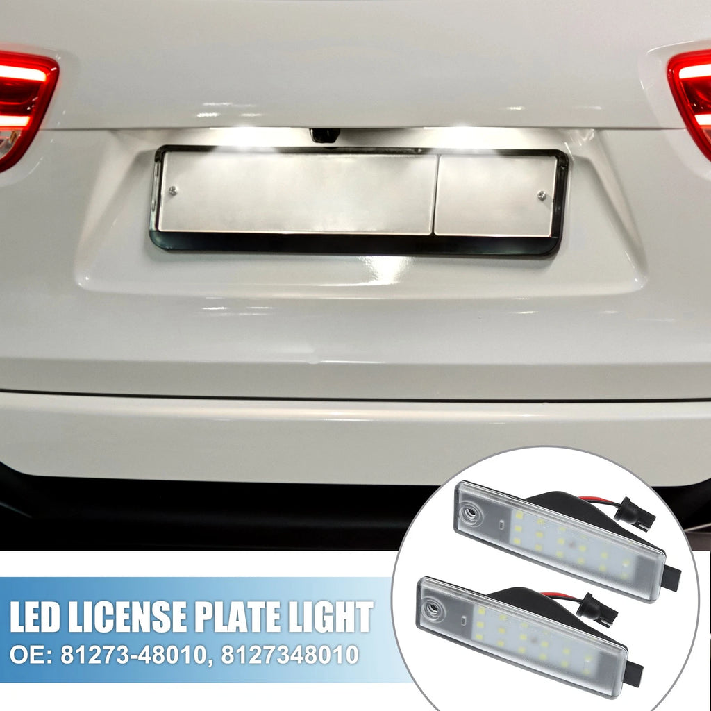 White LED License Plate Light Pair Replacement for Toyota RAV4 (2010–2014)