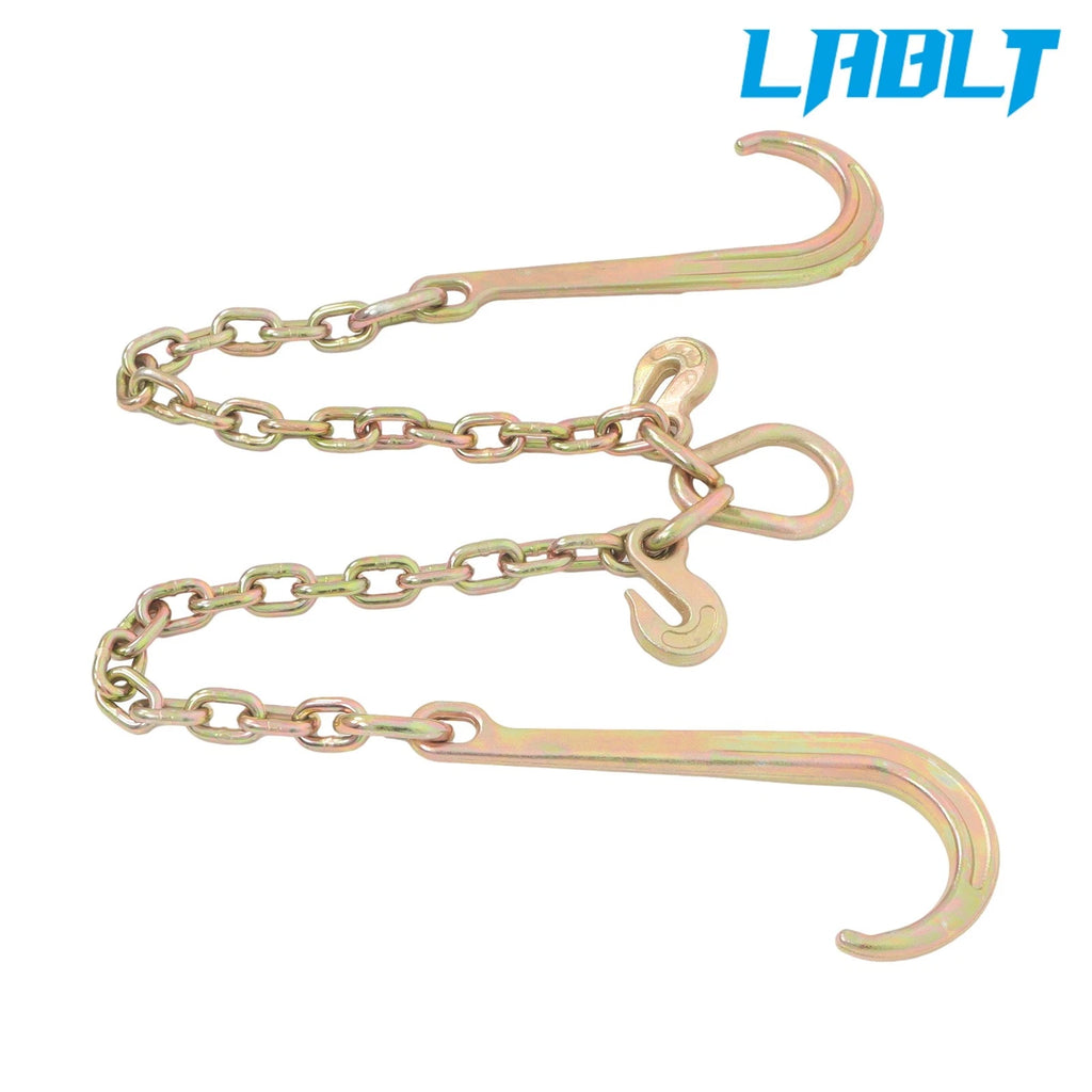 2X Double Limb Hook Chain for G80 Load 7100lbs (15 inch J Hooks)