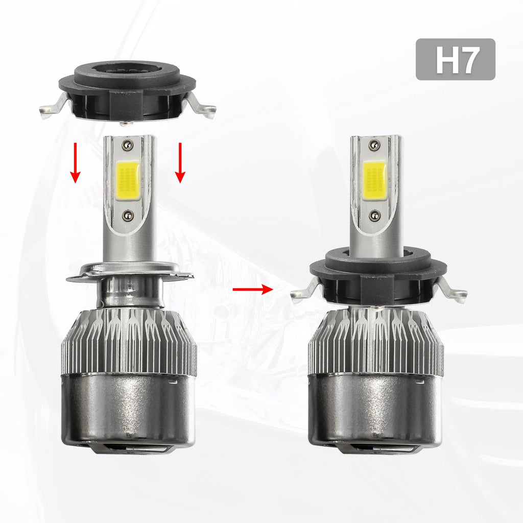 H7 LED Headlight Adapter Base Set with Key for Mercedes-Benz C-Class (2010–2016)