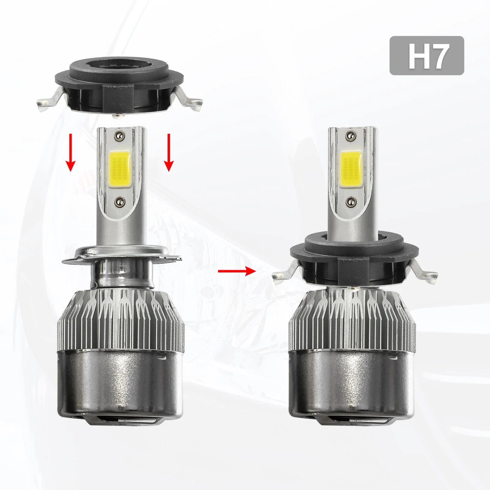 H7 LED Headlight Adapter Base Set with Key for Mercedes-Benz C-Class (2010–2016)