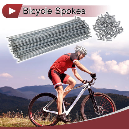 Bicycle Spokes Set 192mm Carbon Steel Galvanized for 14G Wheel (192mm)