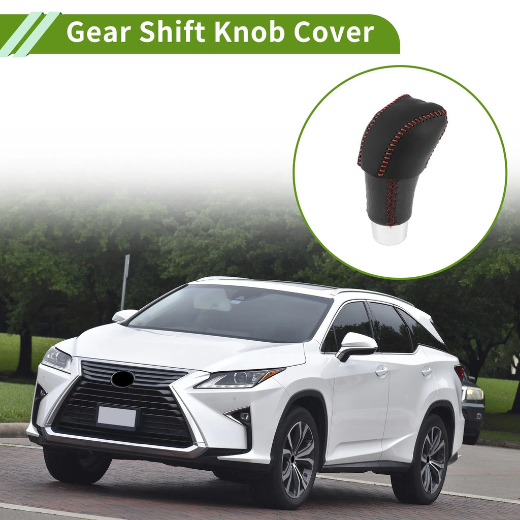 Gear Shift Knob Cover Replacement for Lexus RX350 (2023–2024) Black Red Leather