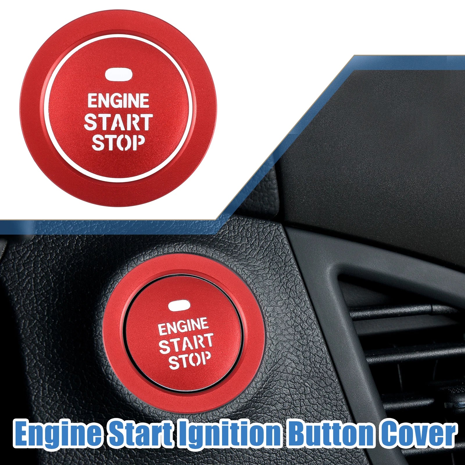 Engine Ignition Button Decal for Hyundai Sonata (2011–2014) Aluminum Red