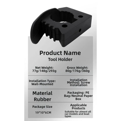 Rubber Clamp Holder for Pipes (3 to 4cm) for Cars, RVs, ATVs