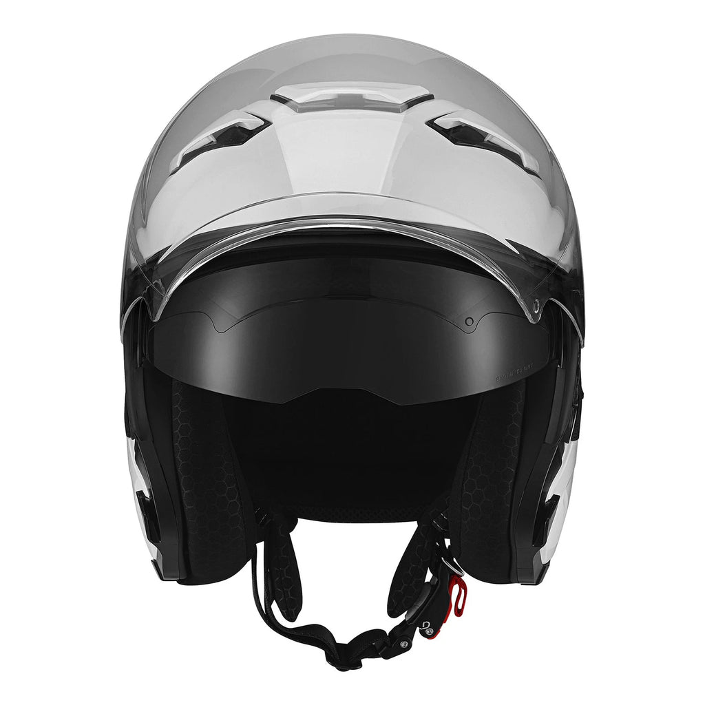 Open Face Helmet for Scooter Motorcycle (DOT 3/4, Dual Visor, Extra Tinted Shield)