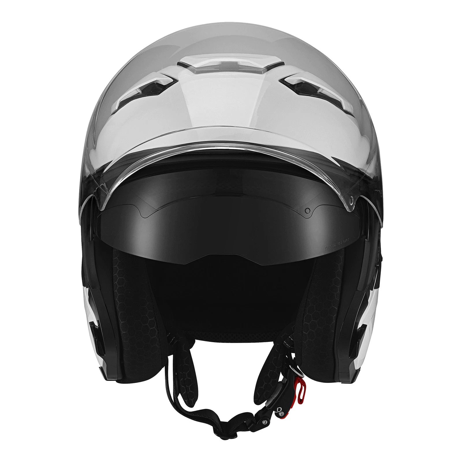 Open Face Helmet for Scooter Motorcycle (DOT 3/4, Dual Visor, Extra Tinted Shield)