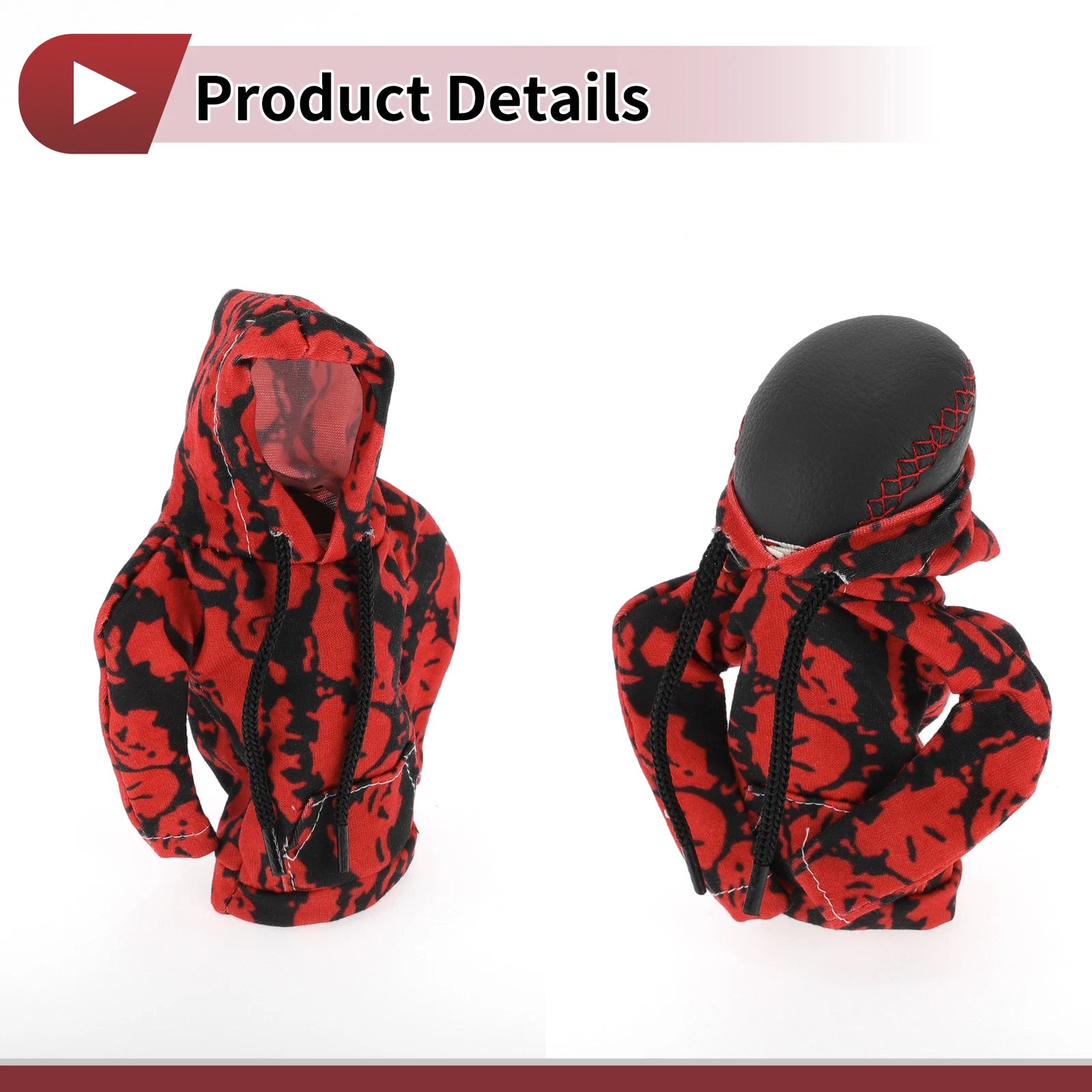 Gear Shift Knob Cover for - Red Black Polyester