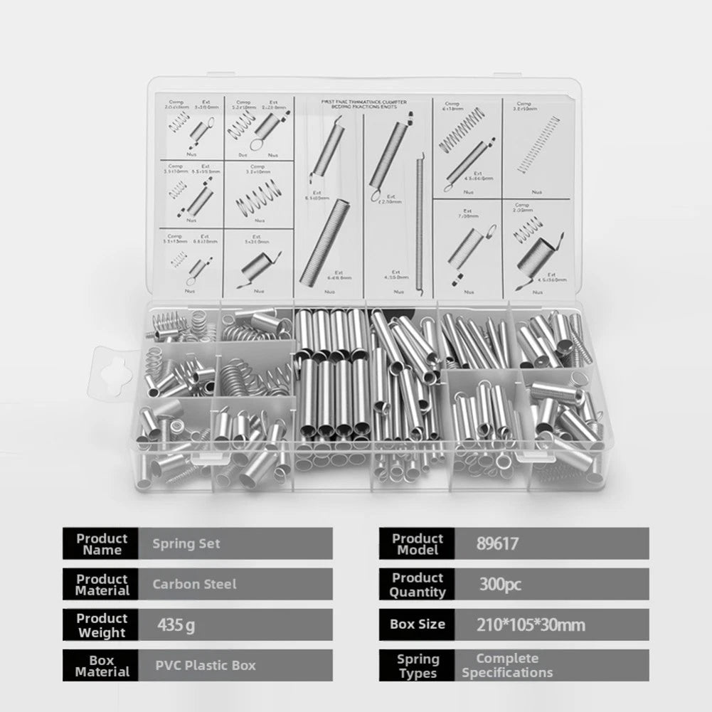 300PCS Tension Compression Springs Kit with 20 Sizes for