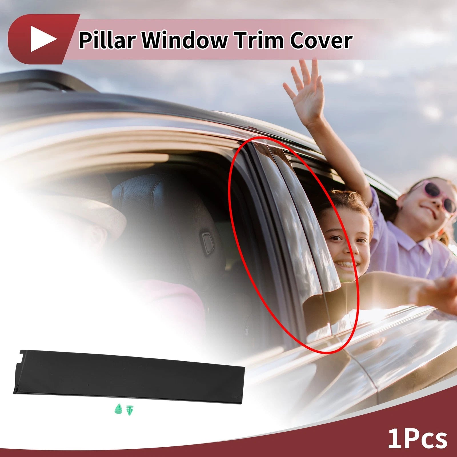 Door Pillar Window Trim Right B Pillar Replacement for Chevy Tahoe (2015–2018)