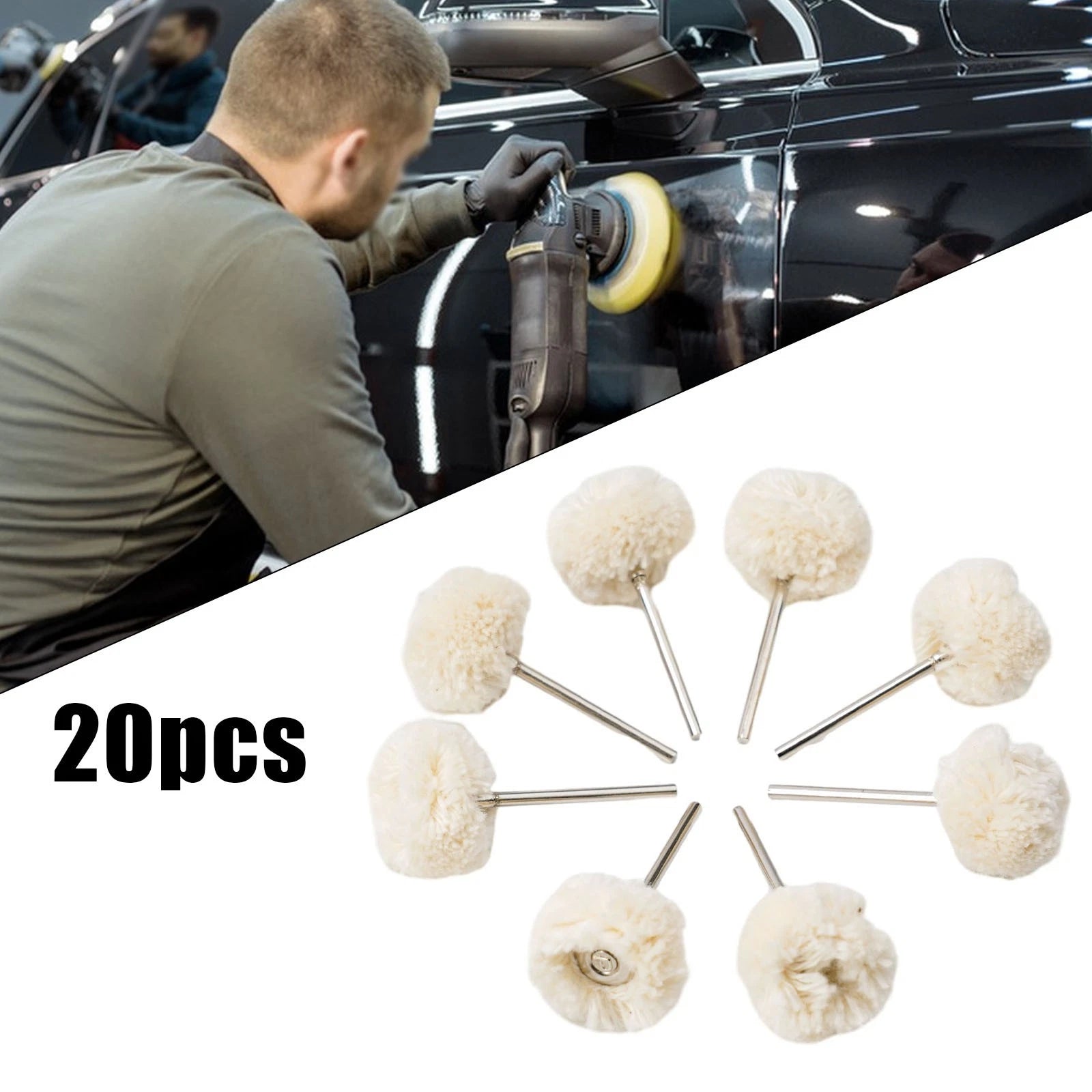 20pcs Wool Polishing Wheel for Rotary Tools Accessories